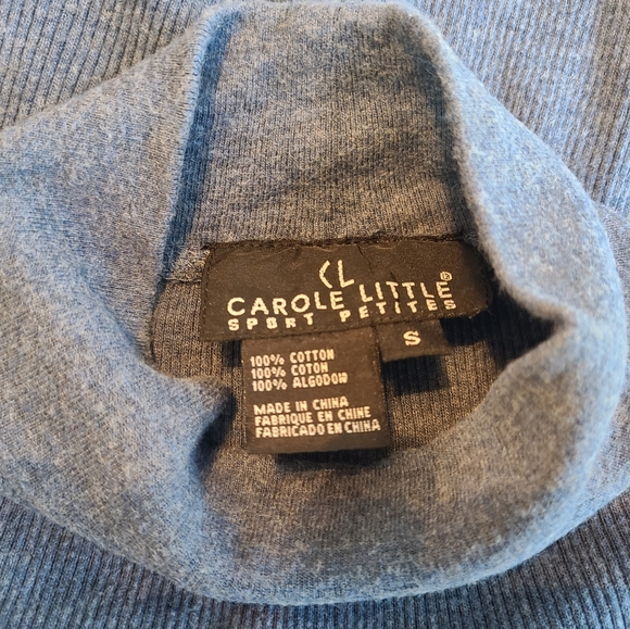 (587) Carole Little Sports Petites Woman's Long Sleeve Turtleneck, Size: S Blue - Picture 7 of 14